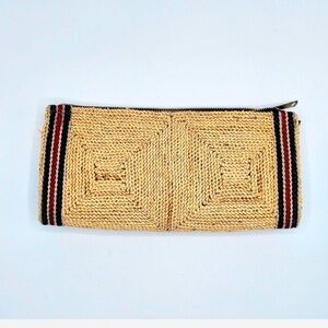 Vintage Classic Woven Straw Clutch